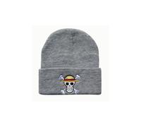 (Grau) One Piece Anime-Thema Pirat Monkey D. Luffy Muster Beanie Mütze für Männer Frauen Unisex Winter
