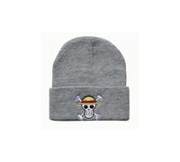 (Grau) One Piece Motiv Piratenaffe D.luffy Muster Warme Strickmütze Beanie für Männer Frauen Unisex Winter
