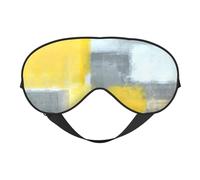Graue und gelbe abstrakte Kunstmalerei, doppelseitige weiche Verdunkelungs-Augenmaske, Entspannung, Nulldruck, Nachtschlaf-Augenmaske