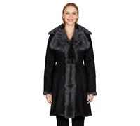 Grauer Damen-Trenchcoat aus toskanischem Schafveloursleder - Celeste EU 42 / UK 14