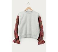 Graues Sweatshirt mit Jacquard-Ärmeln im Blumenmuster | My Jewellery S Grau
