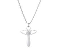 Gravado Halskette aus Edelstahl mit Herzengel-Anhänger in Kreuzform, Personalisiert mit Initial, Inklusive Geschenkbox, Mädchen Schmuck