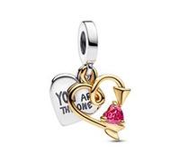 Gravierbarer Charm-Anhänger Pfeil und Herz 925er Silber