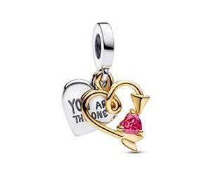 Gravierbarer Charm-Anhänger Pfeil und Herz 925er Silber