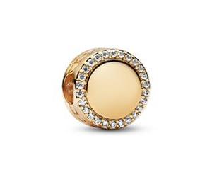 Gravierbarer Charm mit Zirkonia, vergoldet, Moments