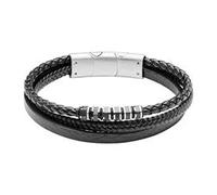 Gravierbares Armband aus schwarzem Kunstleder für Herren