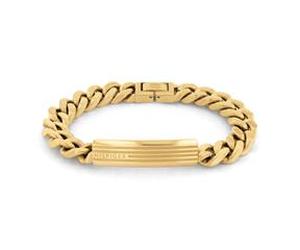 Gravierbares Herren ID Armband aus Edelstahl, IP Gold