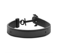 Gravierbares Lederarmband Signum IP Black