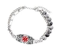 Gravierbares medizinisches Edelstahl-Armband, verstellbar, Geschenk, Eine Größe, Wie beschrieben
