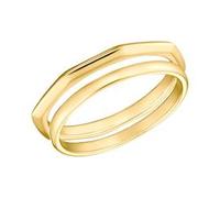 Gravierbares Ringset für Damen, 925er Silber, IP Gold