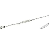 GravUp 925 Sterling Silber Figaro Armband mit Herz 19 cm mit SOFORTGRAVUR + VORSCHA: Gravur auf der Vorderseite (Vorname) und Rückseite (Datum) inklusive