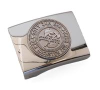 GravurManufakturBerlin Feuerwehr Gott zur Ehr Dem Nächsten Zur Wehr Koppelschloss für 4,5 cm breite Koppelgürtel Retten Löschen Bergen Schützen (Silbern)