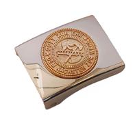 GravurManufakturBerlin Feuerwehr Gott zur Ehr Dem Nächsten Zur Wehr Koppelschloss für 4,5 cm breite Koppelgürtel Retten Löschen Bergen Schützen (Silbern-Golden)