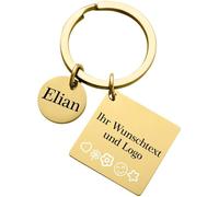 Gravurmaster Schlüsselanhänger Personalisiert Edelstahl,Personalisierter Schlüsselanhänger mit Gravur für Personalisierte Geschenke Freundin&Männer&Partner,Frauen&Freund&Papa&Mama,Gold