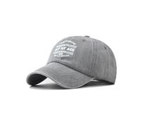 (Gray)Modisches gewaschenes Design Buchstaben Druck neutral lässig Sonnenschutz Kappe Baseball
