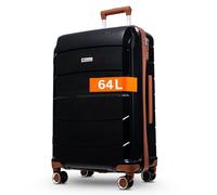 Graz Koffer Mittelgroß 68 Liter Volumen - mit TSA Schloss, Koffer & Trolleys, Reisekoffer, Hartschalenkoffer, Reisekoffer mit Rollen, Trolley, Hartschalenkoffer mittelgroß, Koffer L (schwarz, L)