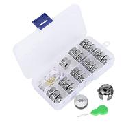 Grcfumo Sewing Machine Bobbin Set, Sewing Machine Bobbins, Metal Replacement Accessory with Case Needle Threader Storage Box