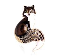 Greabuy Modische Fuchs-Brosche aus Legierung mit bunten Strasssteinen für Partys, Hochzeiten, Bankette, Kleidung