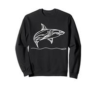 Great White Shark Line Art Ocean Marine Life Zeichnung Sweatshirt