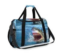 Great White Shark Ocean Reisetasche für Mädchen, Jungen, Damen, Herren, Hai, Wochenende, Übernachtung, Schultertasche, Handtasche, für Reisen, Sport, Fitnessstudio