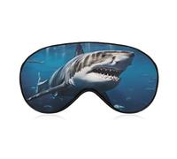 Great White Shark Schlafmaske, Augenmaske, Augenmasken für Schlafmasken für Damen und Herren, Reiseaugenmaske, verstellbare Schlafmaske, Schlafmaske, Verdunkelung, niedliche Schlafmaske