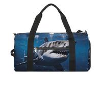 Great White Shark Turnbeutel für Herren und Damen, wasserabweisend, Reisetasche, leichte Tasche für Reisen, Sport, weiß, Einheitsgröße, weiß, Einheitsgröße