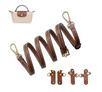 GREATRICH für Mini Longchamp Schultergurt Tasche Damen, Verstellbar Schultergurt für Taschen Leder, Replacement Strap Kit Ohne Lochung, Braun & Gold, 12mm Breite Reisezubehör