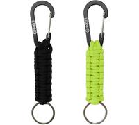 GREATRIL Paracord Schlüsselanhänger Karabiner Karabinerhaken D Ring Schlüsselband Personalisiert Schlüsselring für Draussen Motorrad Auto Camping Wandern Hunde Spazieren (2, Schwarz Grün)