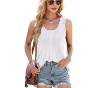 GRECERELLE Women's Sleeveless Tank Tops Basic Causal Vest Summer Basic Vest (Weiß, XL)