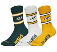 GREEN BAY PACKERS 3pk Crew Socks - GRN/WHT/YEL - 43/46