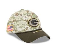 Green Bay Packers New Era 2025 NFL Salute to Service 39THIRTY Flex Fit Cap Camouflage - M/L