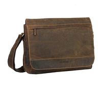 Greenburry Umhängetasche Vintage A4 Tasche Sattelbraun Braun