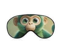 Green Clever Monkey Augenmaske für Damen und Herren, atmungsaktive und verstellbare Augenabdeckung, ultraweiche Schlafmaske, leichte Reise-Augenbinde für Flugzeug, Nickerchen, Nachtschlaf