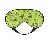 Green Clever Monkey Schlafmaske, Augenmaske zum Schlafen, voll verstellbarer Riemen, Augenabdeckungen für Damen/Herren