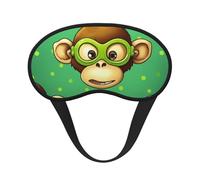 Green Clever Monkey Schlafmaske für Damen und Herren, weiche und bequeme Schlafmaske, Verdunkelung, Augenabdeckung für Reisen, Yoga, Nickerchen, Schichtarbeit