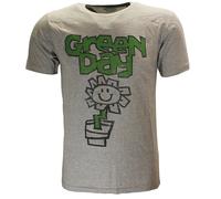 Green Day Blumentopf-T-Shirt - offizielles Merchandise L Grau