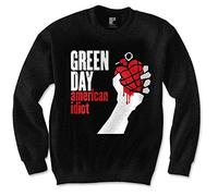 Green Day - Felpa # L Black Unisex # American Idiot
