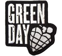 Green Day - Gestapeltes Logo - Aufnäher zum Aufbügeln Grenade, gewebter Stoff (Einheitsgröße) (Schwarz/Weiß)