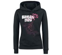 Green Day Gun Flower Frauen Kapuzenpullover schwarz