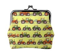 Green Fields Farming Machine kleine Geldbörsen für Damen, Münzgeldbörse für Damen, kleine Damen-Geldbörse, mit Reißverschluss und Kussschloss, Schwarz, Einheitsgröße, Art Deco