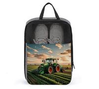 Green Fields Farming Machine Schuhtasche Reise Schuh-Organizer Wasserabweisender Schuhbeutel mit Reißverschluss, Sneaker-Staubbeutel, grau, Einheitsgröße, modern, grau, Einheitsgröße, Modern