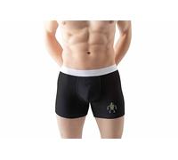 Green Fish, Herren-Boxershorts, Symbol Gedruckt, Herrenunterwäsche, Sport-Slip, 30/1 Gekämmter Baumwoll Single Jersey Stoff, Superweiche Qualität, Größe: M, Farbe: Schwarz