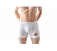 Green Fish, Herren-Boxershorts, Symbol Gedruckt, Herrenunterwäsche, Sport-Slip, 30/1 Gekämmter Baumwoll Single Jersey Stoff, Superweiche Qualität, Größe: L, Farbe: Weiß