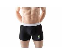 Green Fish, Herren-Boxershorts, Symbol Gedruckt, Herrenunterwäsche, Sport-Slip, 30/1 Gekämmter Baumwoll Single Jersey Stoff, Superweiche Qualität, Größe: XL, Farbe: Schwarz
