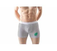 Green Fish, Herren-Boxershorts, Symbol Gedruckt, Herrenunterwäsche, Sport-Slip, 30/1 Gekämmter Baumwoll Single Jersey Stoff, Superweiche Qualität, Größe: M, Farbe: Grau