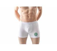 Green Fish, Herren-Boxershorts, Symbol Gedruckt, Herrenunterwäsche, Sport-Slip, 30/1 Gekämmter Baumwoll Single Jersey Stoff, Superweiche Qualität, Größe: L, Farbe: Weiß