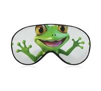 Green Frog Schlafmaske für Damen und Herren, Seitenschläfer-Augenabdeckung mit verstellbarem Riemen, weich, atmungsaktiv, Verdunkelungsmaske, rutschfest, tiefes Schlafen, Reisezubehör