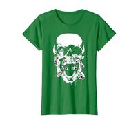 Green Lantern Black Lantern Skull T-Shirt, Damen, Dunkelgrün, XL