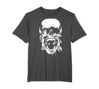 Green Lantern Black Lantern Skull T-Shirt, Herren Große Größen, Anthrazit Meliert, 2X Tall