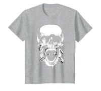 Green Lantern Black Lantern Skull T-Shirt, Kinder, Grau Meliert, 92